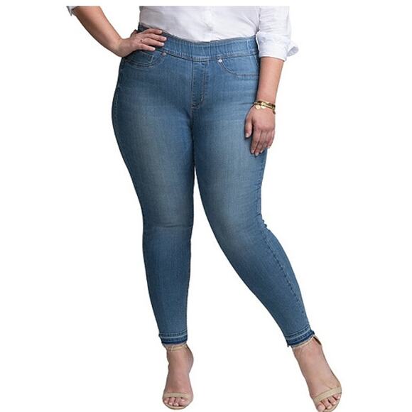 NYDJ Curves 360 Sculpt Pull On Jegging Jeans Release Hem Crop Jeans Size 10 - Picture 1 of 7